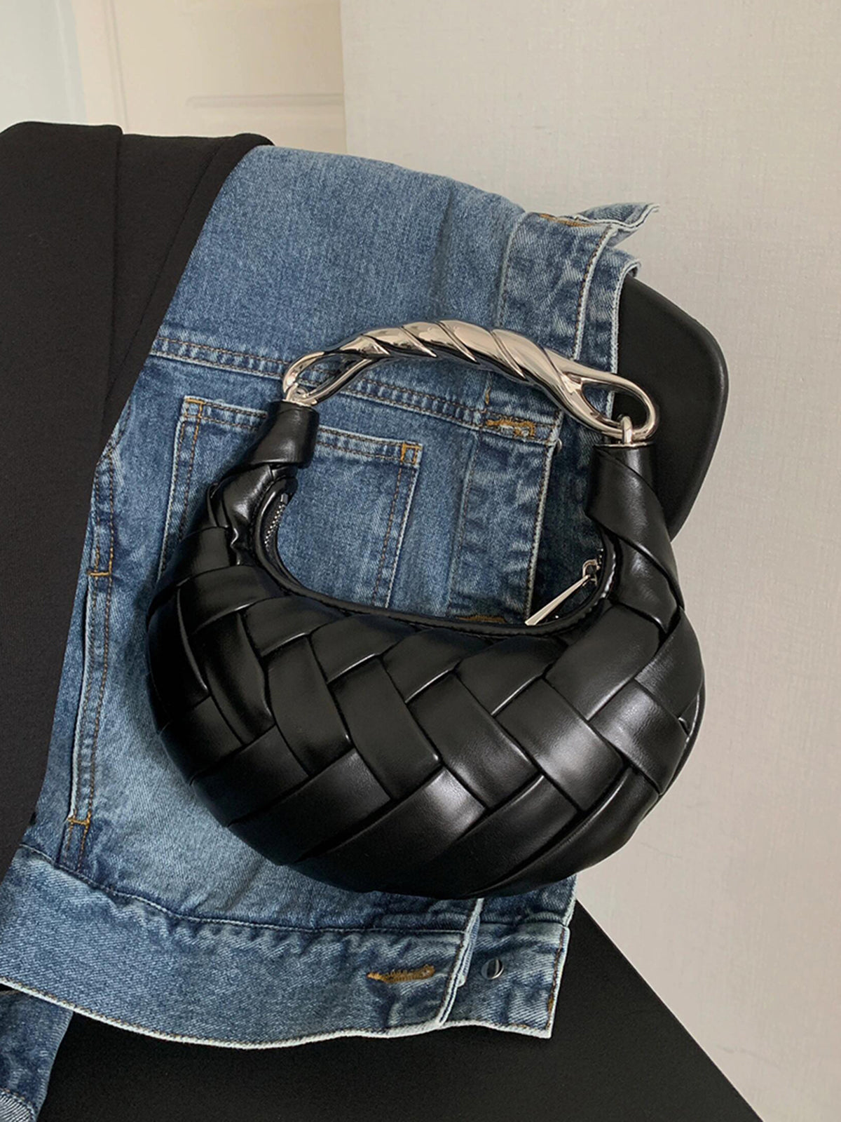 Borsa Crescent Intrecciata Selene