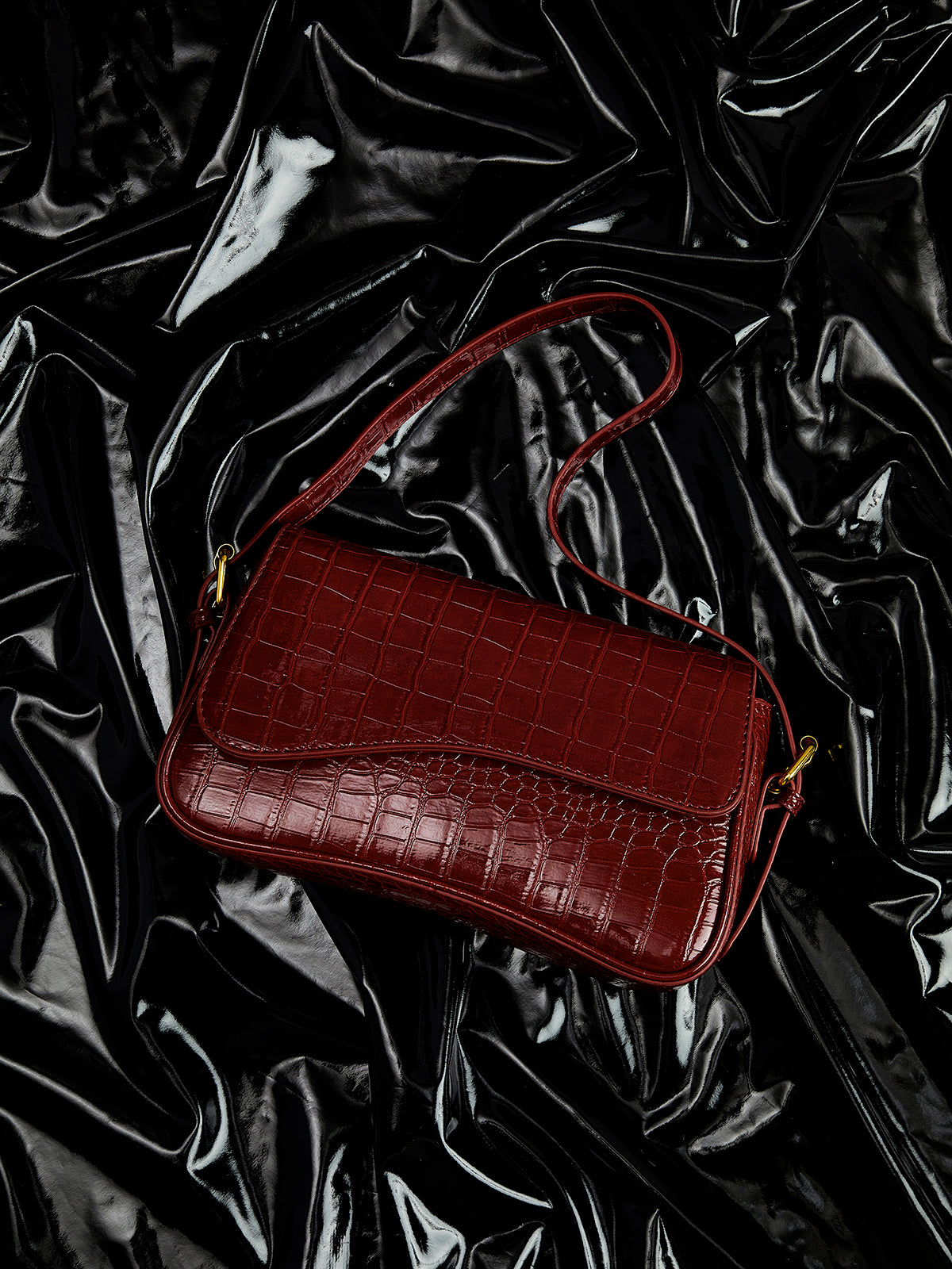 Borsa a Spalla Checkered con Fibbia