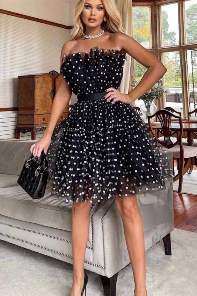 Abito Mini Yasmina in Tulle a Pois