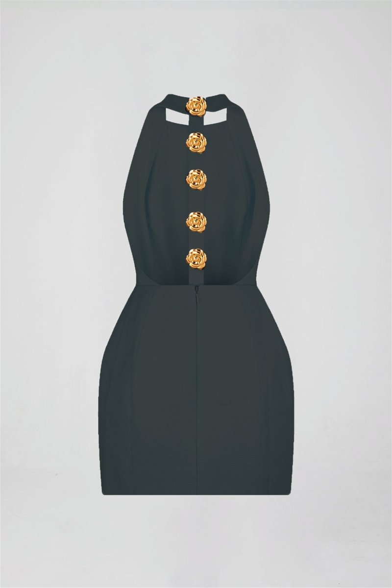 Abito Mini Sabella Halter con Bottoni